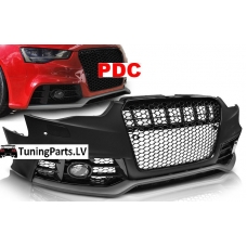 Audi A5 (11-16) priekšējais bamperis, melns RS5 style ar PDC