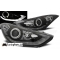 Hyundai Elantra (10-15) priekšējie LED Dayline lukturi, melni, eņģeļacis