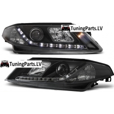 Renault Laguna (01-05) priekšējie LED Dayline lukturi, melni