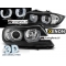 BMW E90/E91 (05-08) priekšējie lukturi, 3D LED eņģeļ acis, melni, xenona