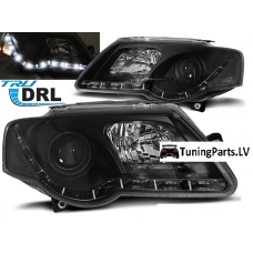 VW Passat B6 3C (05-09) priekšējie LED Dayline lukturi, melni, DRL