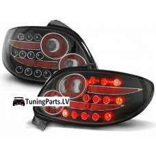 Peugeot 206 (98-06) aizmugurējie LED lukturi, melni 
