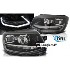 VW T6 (15-19) priekšējie lukturi, LED dayline, DRL, melni
