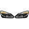 Opel Corsa D (06-11) priekšējie LED Dayline lukturi + LED pagriezieni, melni