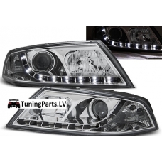 Skoda Octavia (04-08) priekšējie lukturi, LED dayline, hromēti