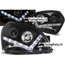 Hyundai Tucson (04-10) priekšējie LED Dayline lukturi, melni