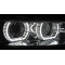 BMW E92/E93 (06-10) priekšējie lukturi, 3D LED eņģeļ acis, hromēti, Xenona, DRL