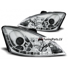 Ford Focus (98-01) priekšējie LED Dayline lukturi, hromēti
