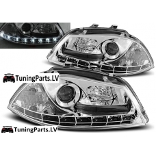 Seat Ibiza (02-08) priekšējie LED Dayline lukturi, hromēti