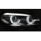 BMW X5 E70 (07-10) priekšējie lukturi, 3D LED eņģeļ acis, melni, DRL, xenona