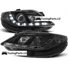 Seat Ibiza (08-12) priekšējie LED Dayline lukturi, melni