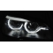 BMW X5 E70 (07-10) priekšējie lukturi, 3D LED eņģeļ acis, melni, DRL, xenona