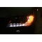 VW T5 priekšējie lukturi, LED dayline + LED pagriezieni, melni