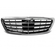 Mercedes W222 (13-18) priekšējā reste, melna/hromēta, S65 Style