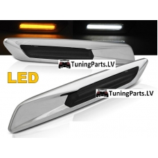 BMW E46 / E60 / E61 / E81 / E82 / E87 / E88 / E90 / E91 / E92 / E93 / E83 Led sānu pagriezienu rādītāji, tonēti, hromēti, F10 Style
