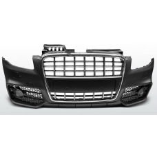 Audi A4 B7 (04-08) priekšējais bamperis S-line style, melns/hromēts