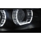 BMW E92/E93 (06-10) priekšējie lukturi, 3D LED eņģeļ acis, melni, Xenona, DRL, AFS