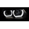 BMW E90/E91 (05-08) priekšējie lukturi, 3D LED eņģeļ acis, melni, xenona