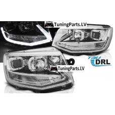 VW T6 (15-19) priekšējie lukturi, LED dayline, DRL, hromēti