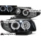 BMW E81/E82/E87/E88 priekšējie lukturi, eņģeļ acis, melni