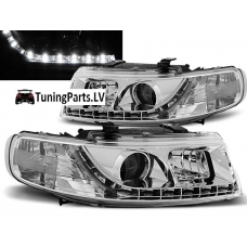 Seat Leon/Toledo (99-04) priekšējie LED Dayline lukturi, hromēti 