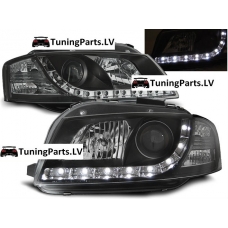 Audi A3 8P (03-08) priekšējie lukturi, LED dayline, melni