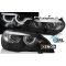 BMW X5 E70 (07-10) priekšējie lukturi, 3D LED eņģeļ acis, melni, DRL, xenona