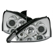 Ford Focus (98-01) priekšējie lukturi, eņģeļacis, hromēti