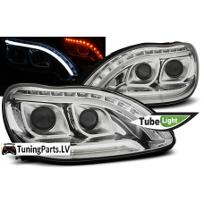Mercedes-Benz W220 S-class (98-05) priekšējie LED lukturi, hromēti