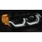 BMW E90/E91 (05-08) priekšējie lukturi, 3D LED eņģeļ acis, LED pagriezieni, melni