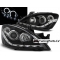 Mitsubishi Lancer (04-08) priekšējie LED Dayline lukturi, melni, CCFL eņģeļacis