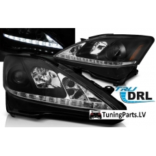 Lexus IS (06-13) priekšējie LED Dayline lukturi, melni, DRL