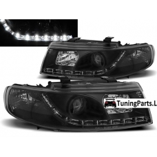 Seat Leon/Toledo (99-04) priekšējie LED Dayline lukturi, melni 