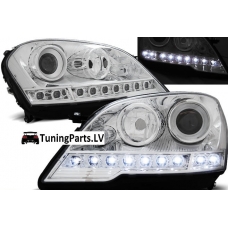 Mercedes-Benz W164 M-klase (08-11) priekšējie LED Dayline lukturi, hromēti