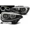 BMW F20 / 21 (11-14) priekšējie lukturi, LED eņģeļ acis, DRL , melni