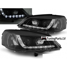 Opel Astra G (98-04) priekšējie lukturi, LED Dayline, melni