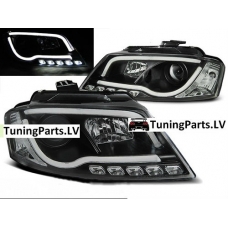 Audi A3 8P (08-12) priekšējie LED Dayline lukturi, melni, DRL