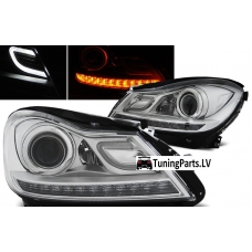 Mercedes Benz W204 C-class (11-14) priekšējie LED lukturi, hromēti