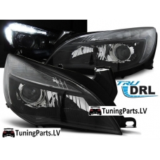 Opel Astra J (10-12) priekšējie LED lukturi, melni, DRL