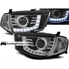Mitsubishi L200 (06-10) priekšējie LED Dayline lukturi, melni