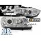 BMW E90/E91 (05-08) priekšējie lukturi, 3D LED eņģeļ acis, hromēti, xenona