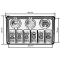 Slēdži 12 / 24V ON-OFFx6, 1xZ, 2xUSB 3.1A , 1 LED volt, 3xB 15A IP68, zils