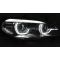 BMW X5 E70 (07-10) priekšējie lukturi, 3D LED eņģeļ acis, melni, DRL, xenona, AFS