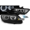 BMW E92/E93 (06-10) priekšējie lukturi, 3D LED eņģeļ acis, melni, Xenona, DRL