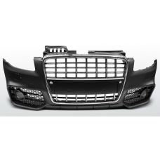 Audi A4 B7 (04-08) priekšējais bamperis S-line style ar PDC, melns/hromēts