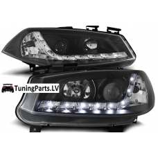 Renault Megane (02-05) priekšējie LED Dayline lukturi, melni 