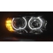 BMW E90/E91 (05-11) priekšējie lukturi, LED eņģeļ acis, LED pagriezienu rādītāji, melni