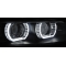 BMW E92/E93 (06-10) priekšējie lukturi, 3D LED eņģeļ acis, melni, Xenona, DRL, AFS