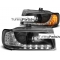 Seat Ibiza/Cordoba (93-99) priekšējie LED Dayline lukturi + LED pagriezieni, melni