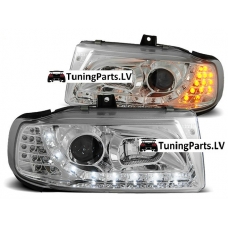 Seat Ibiza/Cordoba (93-99) priekšējie LED Dayline lukturi + LED pagriezieni, hromēti 